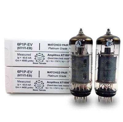 6P1P-EV (6П1П-ЕВ) NOS Tested-Matched Pair - Upgrade for 9-pin 6P1 and 6P1P (6П1П) Vacuum Tubes - Amplitrex Tested - Platinum Grade Pair - 6P1P-EV (6П1П-ЕВ)