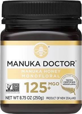 Manuka Doctor - Raw Manuka Honey MGO 125+ Monofloral, 100% Pure New Zealand Honey. Certified. Guaranteed. Raw. Non-GMO (8.75 oz)