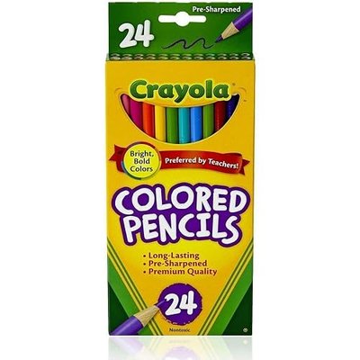 Crayola Crayons 24 Count - 2 Packs Colored Pencils 24 Count - 2 Packs