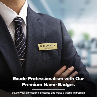 Custom Engraved Name Tags, Magnetic Tags, Personalized Name Tags, 1" x 3", Durable Engravable Impact Acrylic Material, Made in the USA by My Sign Center (Classic Rectangle)