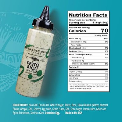 Terrapin Ridge Farms Pesto Aioli Garnishing Sauce, 7.5 oz