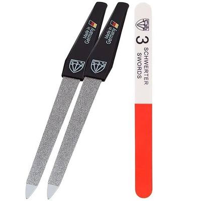 3 Swords Germany - Sapphire Metal Nail File Set 2 Pieces with 1 PIECE 3-Way Nail Buffer – Nail Care Made in SOLINGEN/Germany