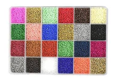 Mandala Crafts 11/0 Glass Seed Beads for Beadwork – 18000 Pcs 2mm Rainbow Round Small Rocaille Beads for Jewelry Making, Necklace Bracelet Earring Craft Supplies
