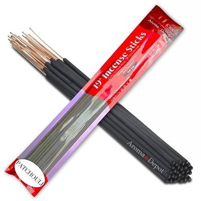 Aroma Depot 19'' Patchouli Most Exotic Incense Sticks. One Bundle Approx 27 to 30 Sticks, Jumbo 19 inch Long, Natural 19'' Extra Large Incense Sticks. Burns for 3 to 4 Hours Each. Long Lasting