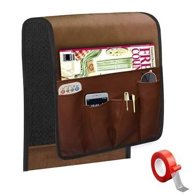 TALC Non-Slip Sofa Recliner Remote Control Holder, Waterproof Soft Sofa Chair Couch Armrest Organizer with 7 Pockets Armchair Caddy for tablets, Phones, Book, Magazines, Ipad, Remotes (Brown)