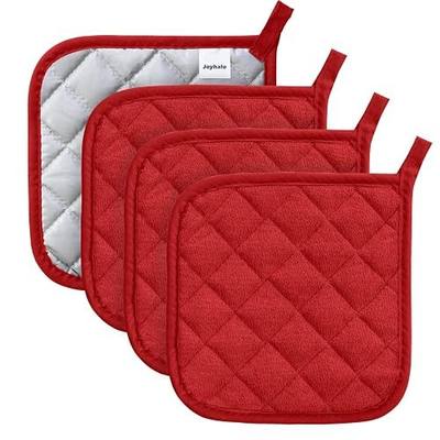 Joyhalo 4 Pack Heat Resistant Pot Holders - Terry Cloth Sets for Cooking & Baking