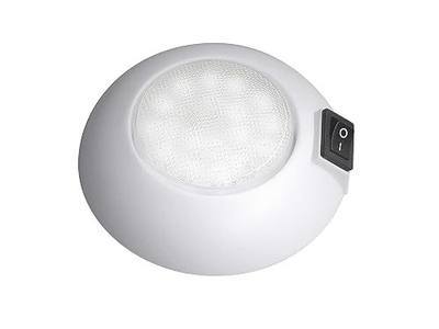 White or Black Plastic Dome Light (White or White-Red LEDs, 2 Sizes); Super Flux P4 Advance SMD LED - Boat, RV, Camper, Trailer; UV Inhibitors Avoid Discoloration
