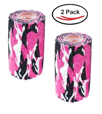 Vet Wrap Tape Self Adhesive Cohesive Bandage, Camo Camouflage Colors Dog Cat Horse Self Stick Adherent Bandaging Tape 3 inch x 5 Yards 2, 4, 6, 12 or 24 Pack