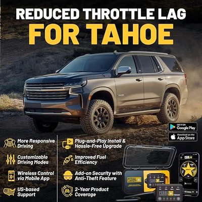 PEDAL COMMANDER for Chevrolet Tahoe 2007-2020 Throttle Response Controller - Plug-and-Play, 4 Driving Modes & App Control, Throttle Controller Performance Upgrade, Tahoe SUV Accessories