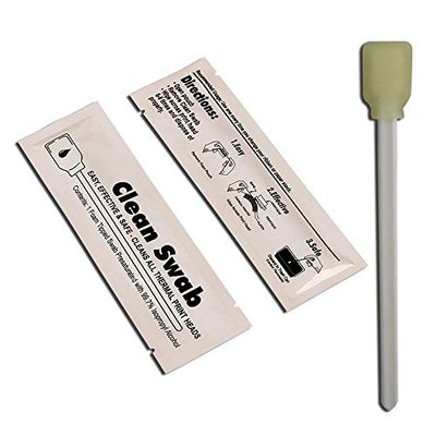 5.11" Cleanroom Foam Swabs with 99.7% IPA Cleaning Solution, Thermal Transferrinter Cleaning Kit, Tape Head Cleaner Pack of 25pcs CK-IPA707