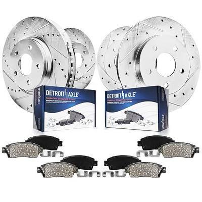 Detroit Axle - Drilled & Slotted Brake Kit for 2005-2010 Scion tC | Front and Rear Brake Rotors Ceramic Brake Pads 2005 2006 2007 2008 2009 2010 Replacement