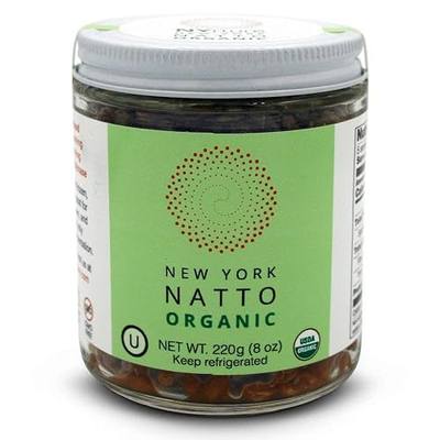 New York Natto Organic - Japanese Probiotic Superfood made fresh in NYC - Certified Organic - 4 jars, 8 ounces (220 grams) per jar
