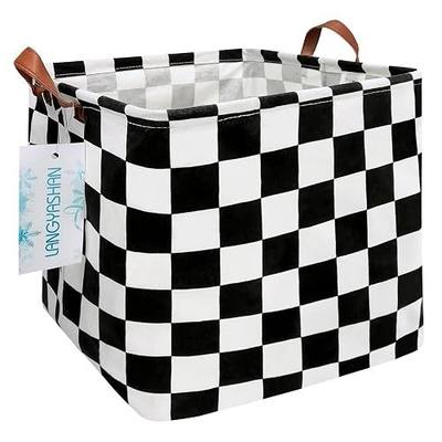 Square Racecar Storage Baskets Shelf Gift Toy Organizer Room Racing Flag | Laundry Hamper Collapse Canvas with Handles for Organizing Home Kitchen Children Toys Office Closet Shelves
