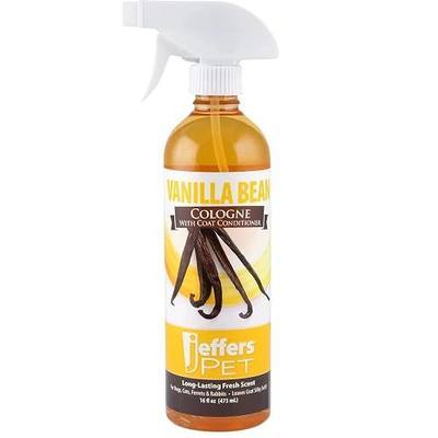 Jeffers Pet Colognes with Coat Conditioner for Dogs & Cats 16 oz - Soap & Detergent Free Grooming Spray for Fresh, Odor Control, Silky Coat & Home Freshening, Safe Formula, Made in USA - Vanilla Bean