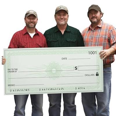 Giant Check | 36x16 Dry Erase Big Check for Presentations, Fake Check Award | PVC Board