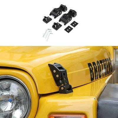 JeCar Aluminum Hood Latches for Jeep Wrangler TJ 1997-2006 Hood Latches Catch Set (Eliminates Hood Flutter)