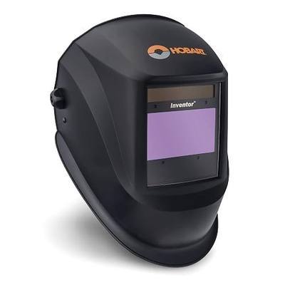 Hobart 770890 Auto-Darkening Welding Helmet, Large, Black | PureColor lens; 9.3 sq in widescreen view; 4 arc sensors; grind mode; analog shade controls; Large