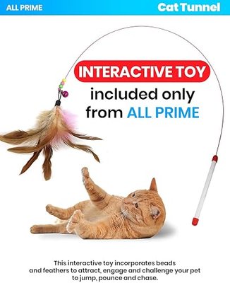 Cat Tunnel - Also Included is a ($5 Value) Interactive Cat Toy - Toys for Cats - Cat Tunnels for Indoor Cats - Cat Tube - Collapsible 3 Way Pet Tunnel - Great Toy for Cats & Rabb (Blue)