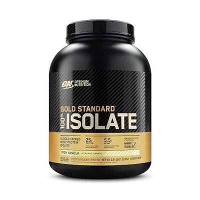 Optimum Nutrition Gold Standard Isolate Protein Powder, Rich Vanilla, 3 LB | 25g Ultra-Filtered Whey Protein Isolate per serving, 5.5g BCAAs, Gluten Free, Easy Mixing, Banned Substance Tested
