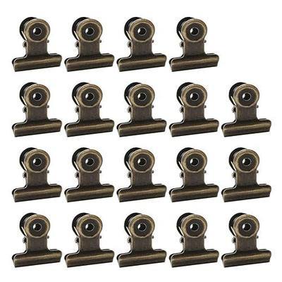 100 Pack Metal Hinge Clips, 22mm Bronze Metal Clip Money Binder Paper Clips | Stainless Steel, Durable Spring Tension, Hanging Hole Design, For Crafts, Photos, Tags, Drawings, Home, Office, Shop Use