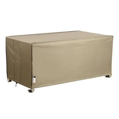 Patio Deck Box Cover, 63x30 Inch Fire Pit Covers with Straps and Handles, Waterproof Heavy Duty Outdoor Furniture Winter Cover for Keter, Suncast, Lifetime Container