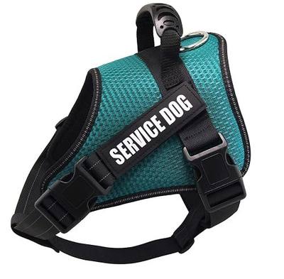 No Pull Dog Harness, Adjustable Service Dog Vest, Reflective Easy for Walking Training, Green/S