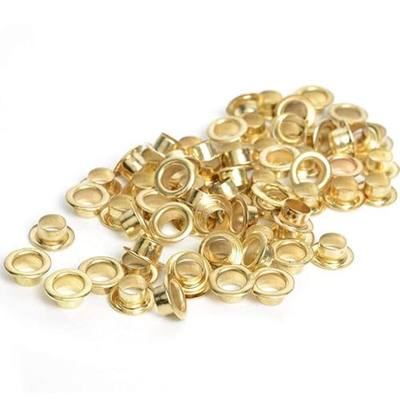 100pcs 6mm Gold Metal Eyelets Round Inner Hole Grommets DIY Rivet Leathercraft Accessories Air-Hole for Shoes Belt Bag Tag Clothes Scrapbook