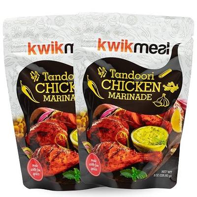 KwikMeal Restaurant-Style Punjabi Tandoori Chicken Marinade Paste | Authentic North Indian Tandoori & Tikka Marinade with 12 Aromatic Spices, Yogurt, Ginger & Garlic | Ready-to-Use BBQ & Grill Marinade – 8 Oz (226 g) – 2 Pack