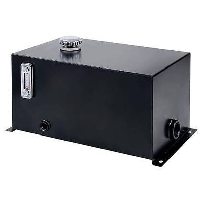 Field Tuff 10 Gallon 14 Gauge Welded Steel Hydraulic Fluid Reservoir Tank with 2 Inch Suction Port and 0.75 Inch Return Port, Black
