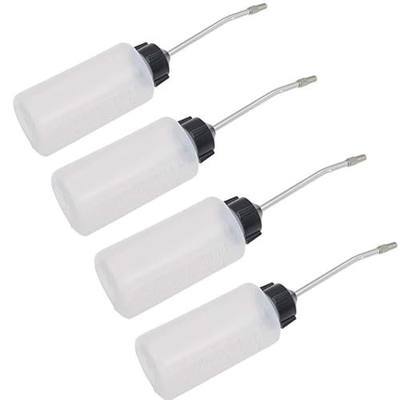 4 Pack Sewing Machine Oiler Oil Dispenser 120ml Long Angled Spout Screw on Cap Extended Spout oil Bottle for DIY Craft Embroidery Machine Bicycles Power Tools Accessories Leakproof Refillable Bottles