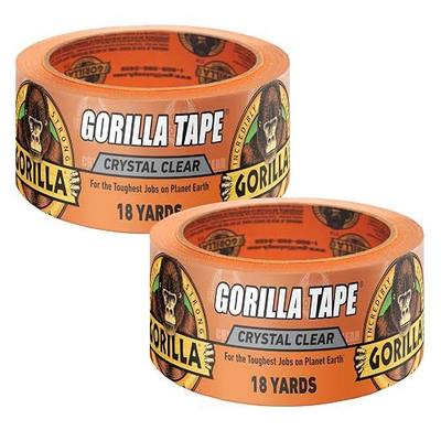 Gorilla Crystal Clear Tape, 1.88” x 18 yd (Pack of 2) - Weather Resistant for Indoor or Outdoor Projects and Repairs