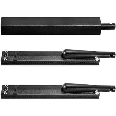 GGC Cast Iron Burner Replacement for Charbroil 463230203, 461230403, 63240804, 463261406, Thermos, Centro, Kirkland, Front Avenue and Others Grill Models, 3-Pack Grill Pipe Burner(13 3/4'' x 2 1/4'')