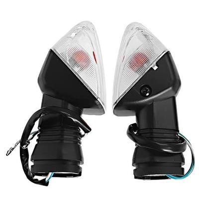 Motorcycle Front Rear Turn Signal Indicator Lights Replaces for KAWASAKI ZX-6RR KLE500 KLE 650 KLR650 -Clear