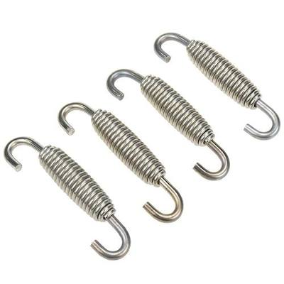 Motorcycle Exhaust Muffler Spring Stainless Steel Spring Hooks | Motorcycle Exhaust Springs, 58mm Total Length, Pack of 4