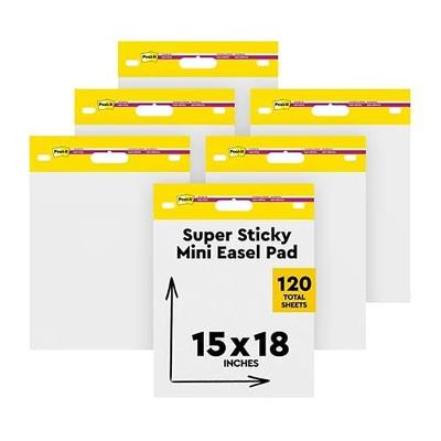 Post-it Super Sticky Mini Easel Pad, 15 x 18 in, White, 6 Pads | Premium Self Stick Flip Chart Paper, Anchor Chart, Office Supplies & School Supplies, Great for Teachers and Students
