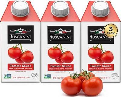 Tuscanini Italian Tomato Sauce, Premium Italian Passata, 17.6oz (3 Pack) Resealable, Product of Italy