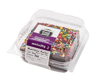 Our Specialty Individual Chocolate Cake Square with Chocolate Icing and Sprinkles, Frozen Bakery Desserts for Birthdays, Parties, 6 oz