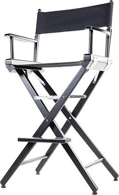 Filmcraft Tall Black Director’s Chair – Professional Folding Makeup Artist Chair with Canvas Seat & Back – Hollywood Film Set, Photography Studio & Hair Stylist Director Chair Black Canvas