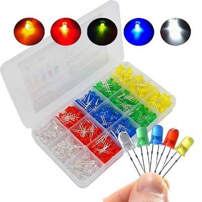 500 Pcs 5mm LED Light Emitting Diode Assortment Kit for DIY PCB Circuit | Low Voltage, Diffused Diode, For DIY PCB Circuit, Indicator Lights