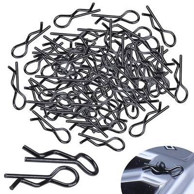 HobbyPark RC Body Clips Bent Springy R Pins Bent Black for All 1/8 Scale & Traxxas 1/10 Car Truck Crawler Buggy Drift Touring Shell Replacement(100-Pack)