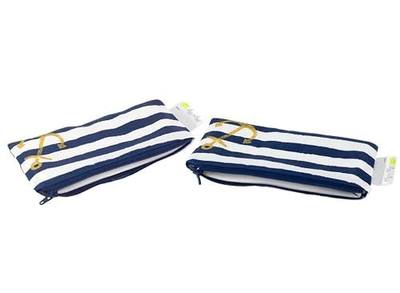 Itzy Ritzy Reusable Mini Snack Bags – 2-Pack of 3.5” x 7” BPA-Free Snack Bags are Food Safe & Washable for Storing Snacks, Pacifiers and Makeup in a Diaper Bag, Purse or Travel Bag, Anchor Down