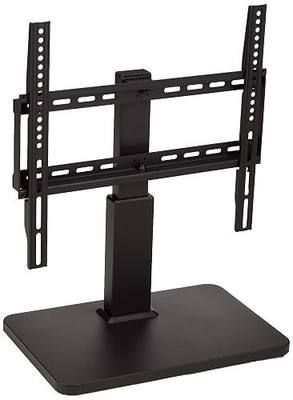 Amazon Basics Swivel Pedestal Table Top TV Mount, Height Adjustable 14-19 Inches, for 32" to 65" TVs up to 55 lbs, Universal TV Stand, VESA 400x400, Black