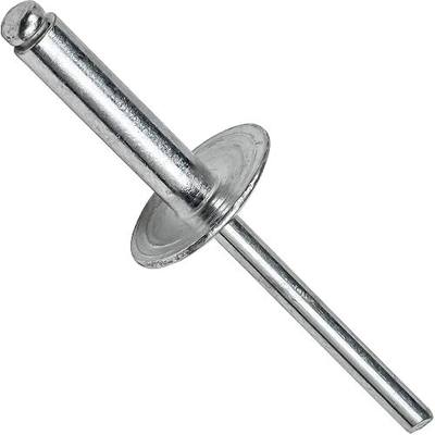 Fastenere Large Flange Pop Rivets - 3/16" x 3/4" (50 pcs) Heavy Duty, Open-End, Aluminum Corrosion-Resistant, High Tensile & Shear Strength, 6-12 Gap .626" - .750"