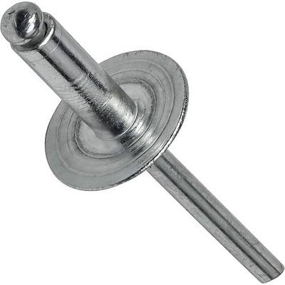 Fastenere Large Flange Pop Rivets - 3/16" x 3/8" (50 pcs) Heavy Duty, Open-End, Aluminum Corrosion-Resistant, High Tensile & Shear Strength, 6-6 Gap .251" - .375"