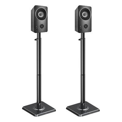 Mounting Dream Speaker Stands - Height Adjustable Speaker Stand for Vizio, Polk, JBL, Sony, Speaker Stands Pair with Wire Management (Holds up to11LBS Per Stand)