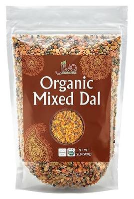 Jiva Organics Organic Mixed Dal 2 LB Bag - Panchratna Mixed Lentils - Gluten Free, Vegan - High Protein Split Beans, Peas, Lentils Dry Mix - Pure Plant Based Nutrition - USDA Certified Legumes