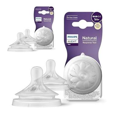 Philips Avent Natural Baby Bottle Medium Flow Nipple, 3M+, 4pack, Flow 3, SCF653/43