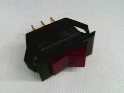 Carling Technologies Lighted Rocker Switch | SPST ON-Off 10A/250VAC 15A/125VAC | Red Actuator 125V Neon Lamp