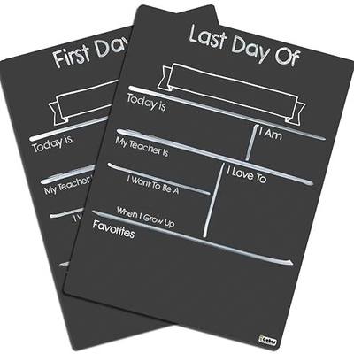 Cohas Design Your Own Pair of First and Last Day of School Milestone Boards with Reusable Chalkboard Style Surface, 15 by 20 Inches, No Marker