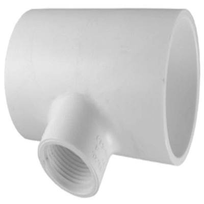 Charlotte Pipe 1" X 1" X 1/2" Reducer Tee Pipe Fitting - (Socket x Socket X Female Pipe Thread) Schedule 40 PVC Durable, Easy to Install, and High Tensile for Home or Industrial Use (Single Unit)